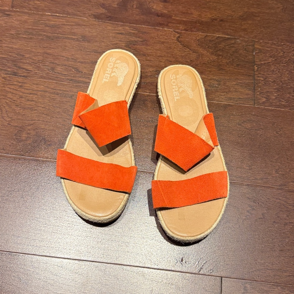Sorel Vibrant Orange Slide Sandals